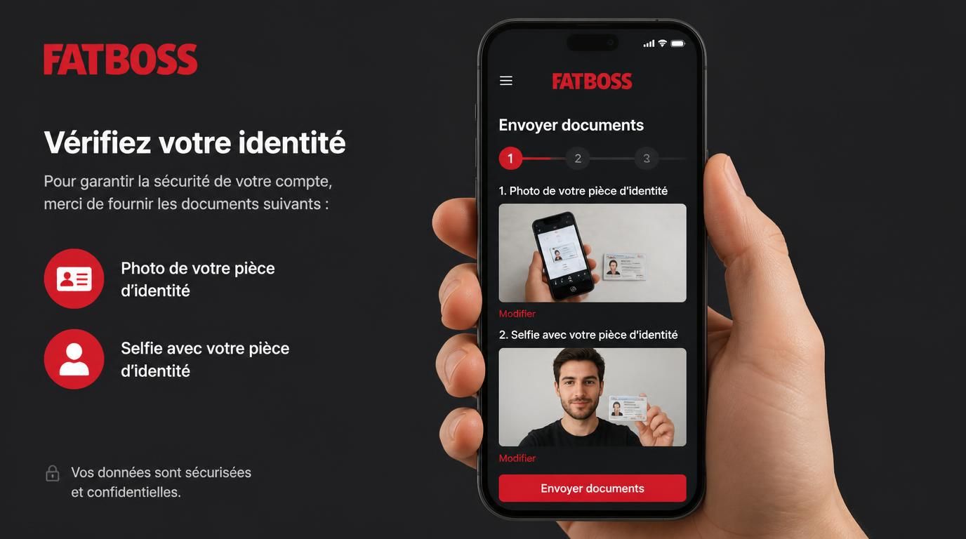 Processus KYC sur mobile, photo carte d'identité et selfie