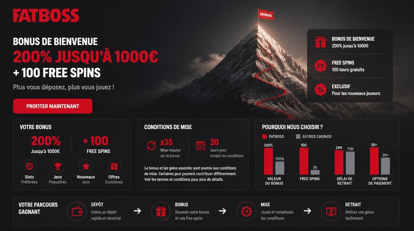 Visualisation du bonus de bienvenue et conditions
