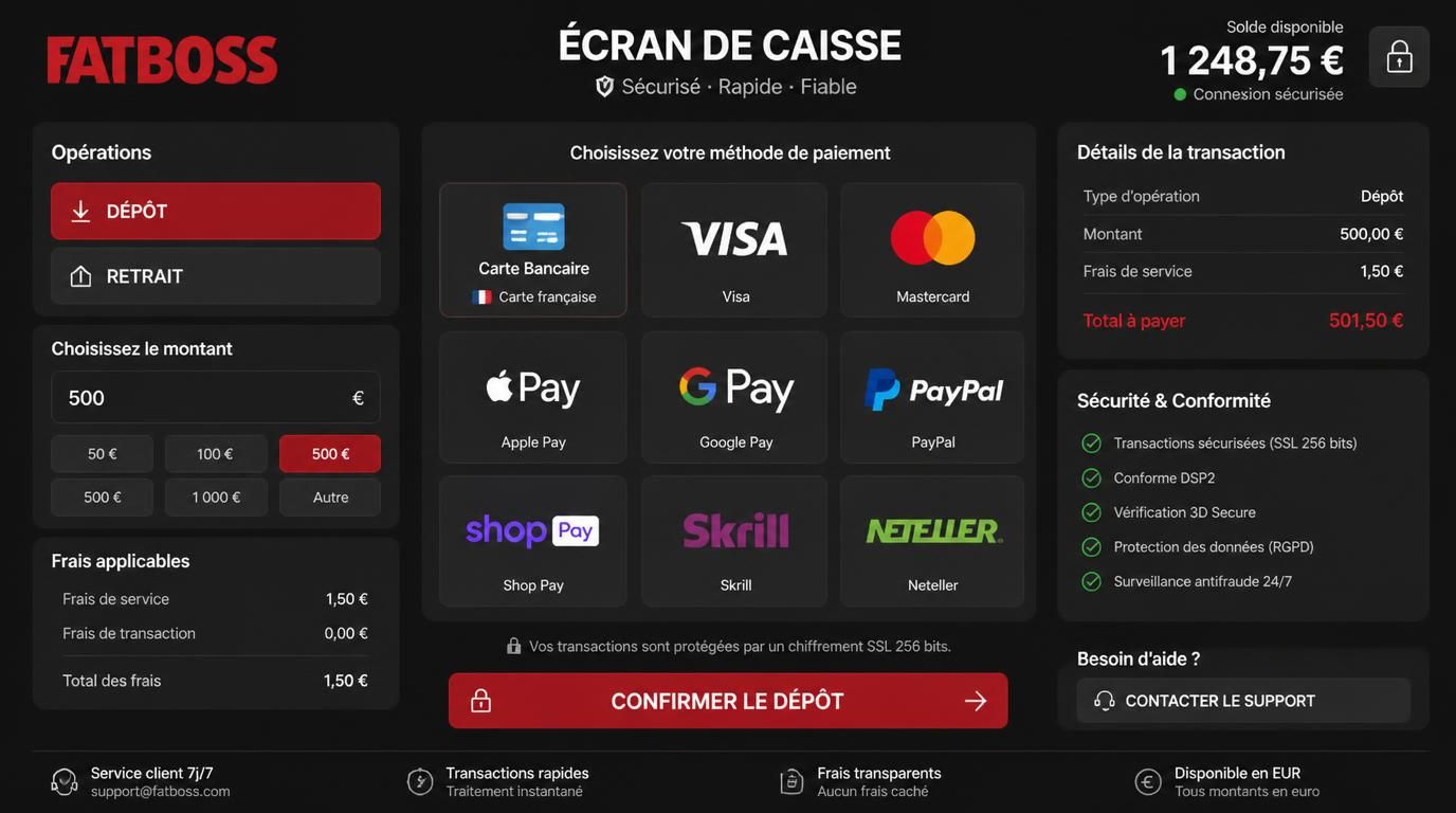 Interface caisse transparente pour utilisateurs français
